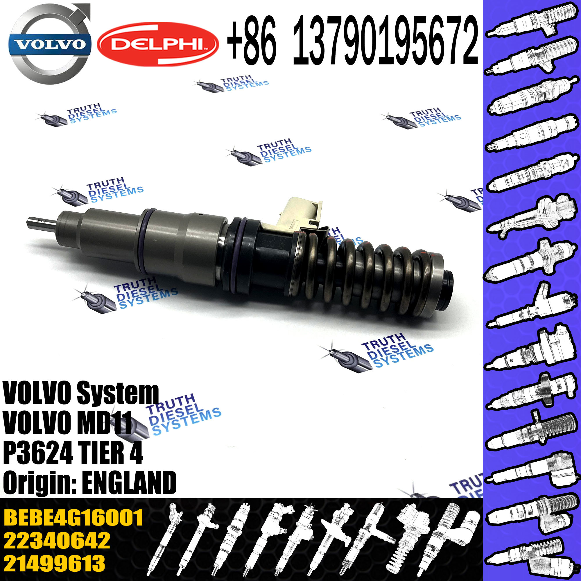 Direct Sale Diesel Fuel Injector 21499613 7421569191 BEBE4N01001 For VOL MD11 EURO 5 HIGH POWER