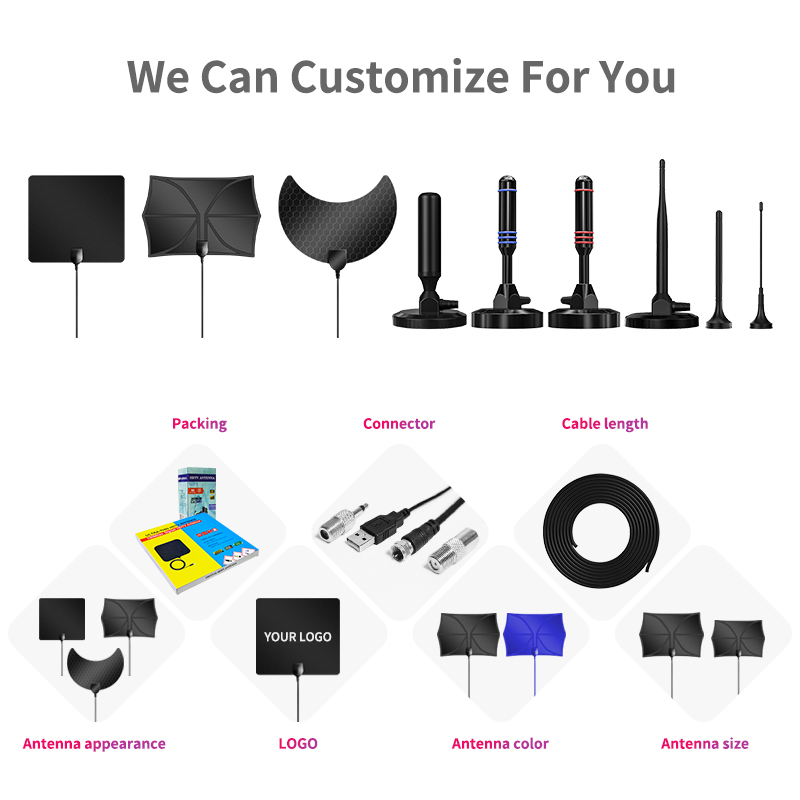 60 Miles Amplifier Signal Booster Flat HD Digital Indoor Antenna For Tv and Certified