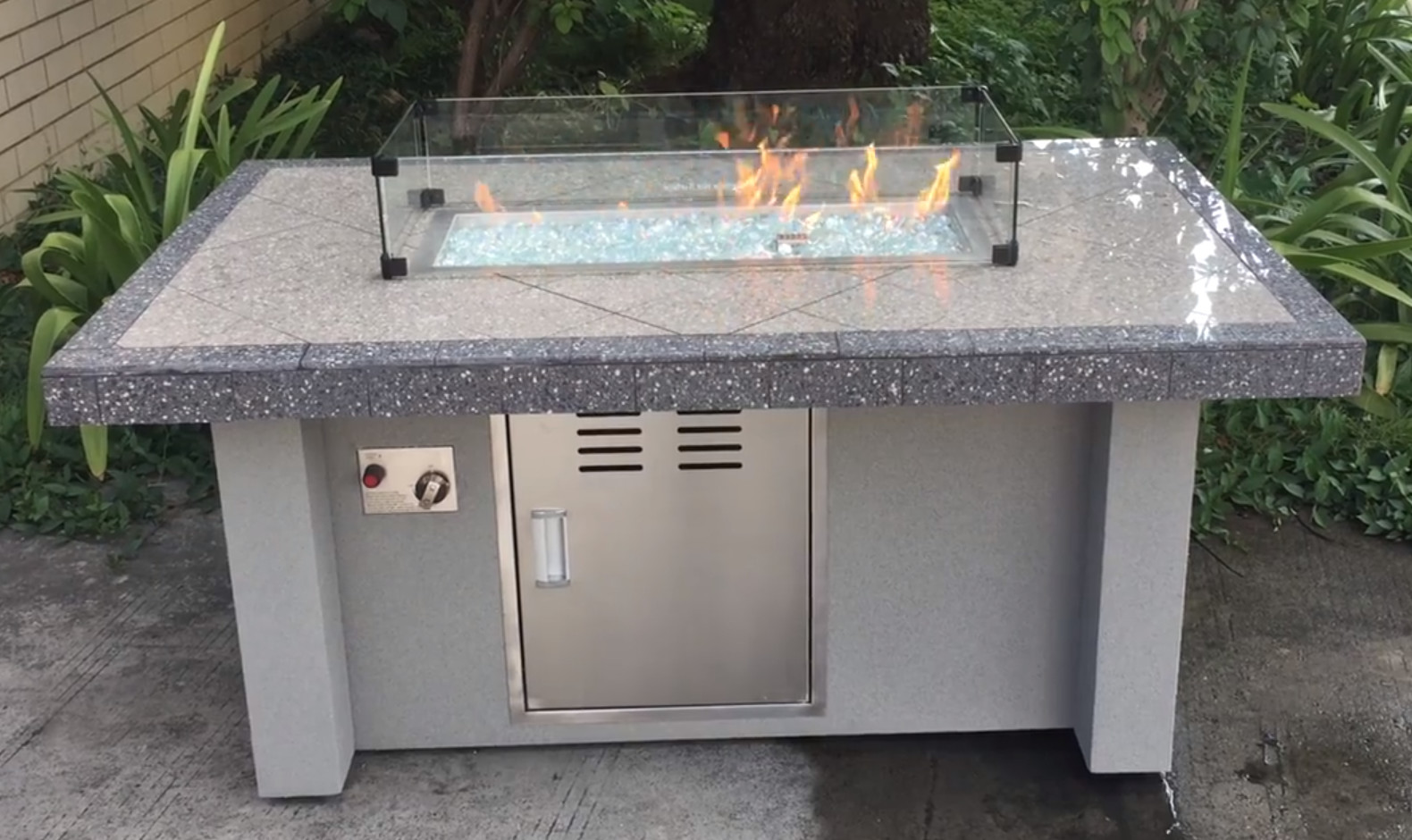 50,000BTU Auto-Ignition Propane Outdoor Natural Gas Firepit Rectangular Garden