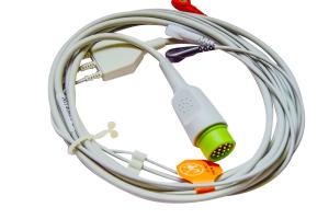 China Snap Type 3 Lead ECG EKG Cable Medical ECG Leadwire Spacelab Elance Series wholesale