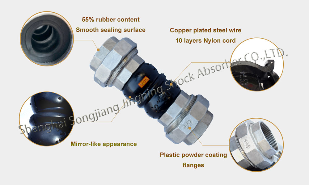 Union EPDM Thread Connected Pipe Coupling Sphere Rubber Expansion Joints Compensator