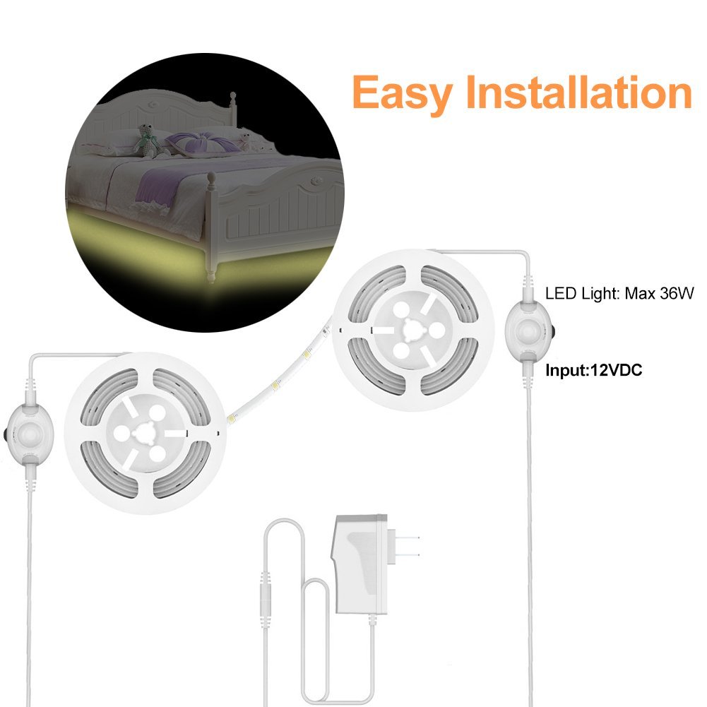 Under Bed 20-22LM 4.8W/M Plug In Motion Sensor Light Brightness Adjustable