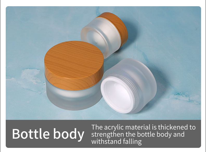 15g 30g Luxury Frosted Cosmetics Packaging Plastic Round Bamboo Body Butters Cream Cosmetic Jar with Customized Logo