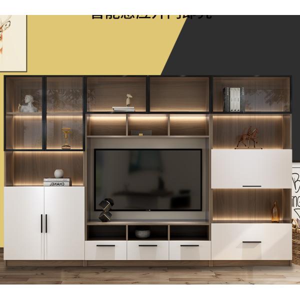 Living Room TV Shelves With Display Storage Cabinets And Drawers