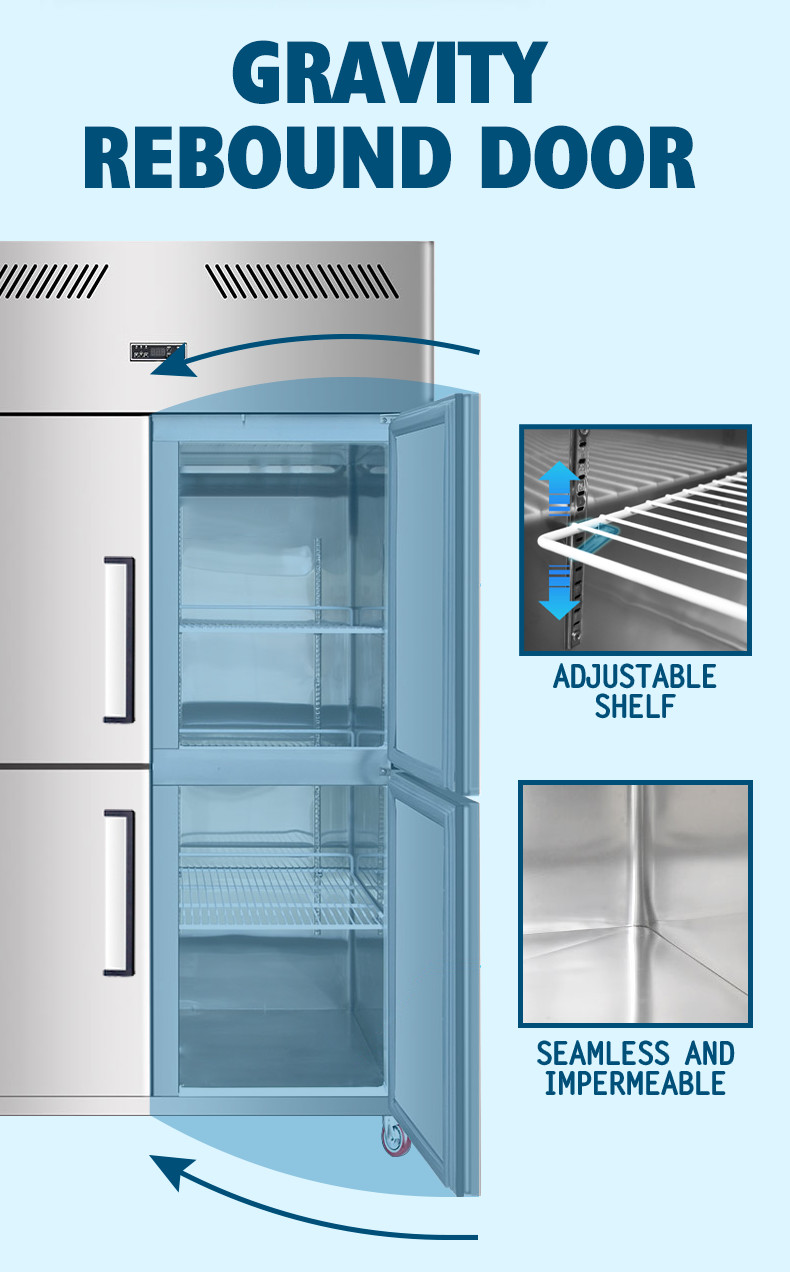 4 Doors Commercial Upright Refrigerator 1000L Single Double Temperature