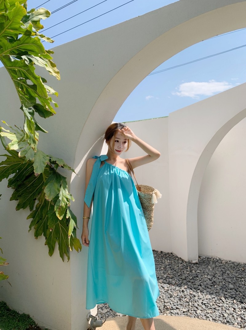 Seaside Beach Womens Vacation Dresses Halter Fashion Backless Cut Out