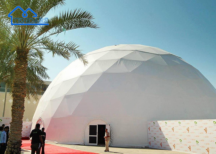White Large Geodesic Dome Tent Dia 15m 20m 30m For Big Party