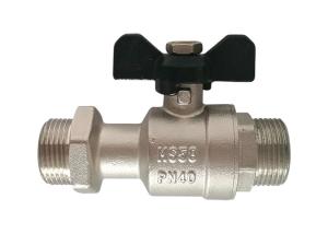 China Long Body Metal Brass DIY OEM Parts , Male Threaded Ball Valve Aluminum Wing Handle wholesale