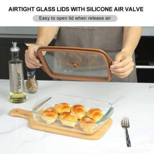 Borosilicate Glass Baking Dish 800ml-3600ml with Vented Lid