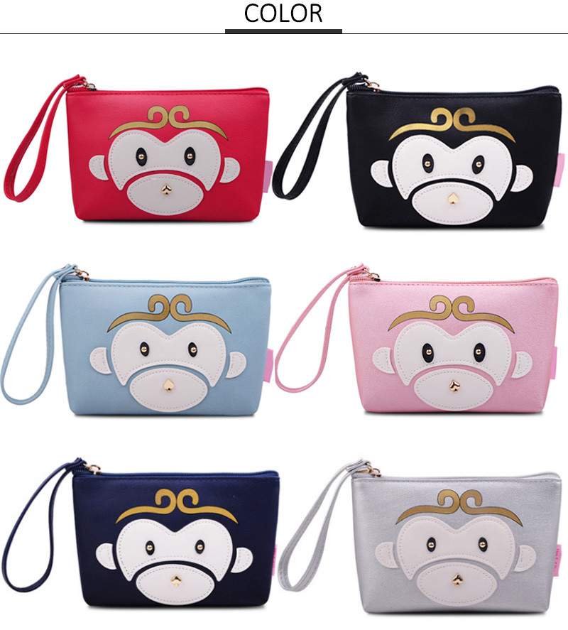 Animal Travel Portable Small PU Leather Cosmetic Toiletry Bag