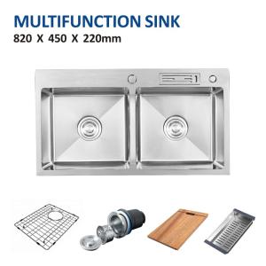 China 32' Multifunction Top Mount Farmhouse Sink Stainless 16 Gauge With Knife Holder 82x45 wholesale