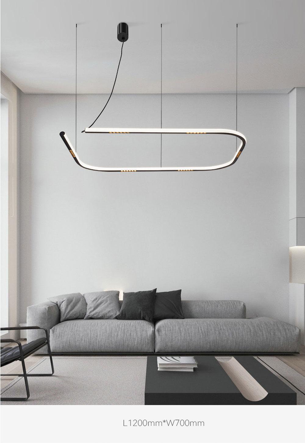 Modern Designer LED Pendant Lighting Nordic Brief Liner Pendant Lamp Anti-Dazzle Hanging Light(WH-MI-457)
