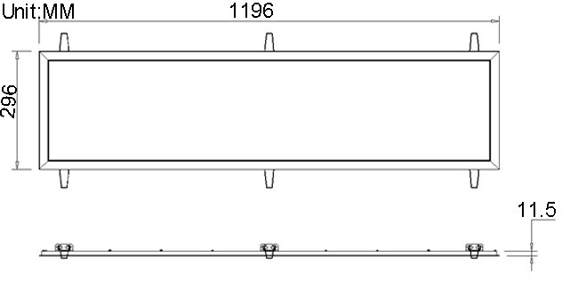 High Lumen Square LED Panel Light With Aluminum Frame 36W 30x120cm