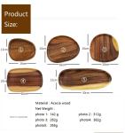 Customized Acacia Wood Serving Platter Printed Lacquer Wooden Food Serving