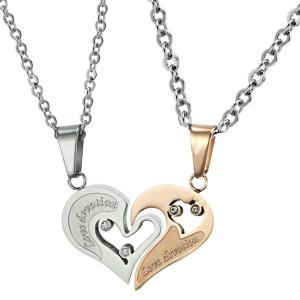 China New Fashion Tagor Jewelry 316L Stainless Steel couple Pendant Necklace TYGN243 wholesale