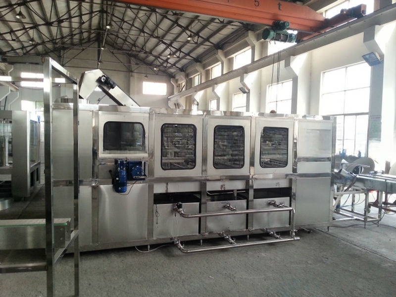 2950X800X1600MM Food Beverage Shops 5 Gallon Drum Rinsing Filling and Capping Machine