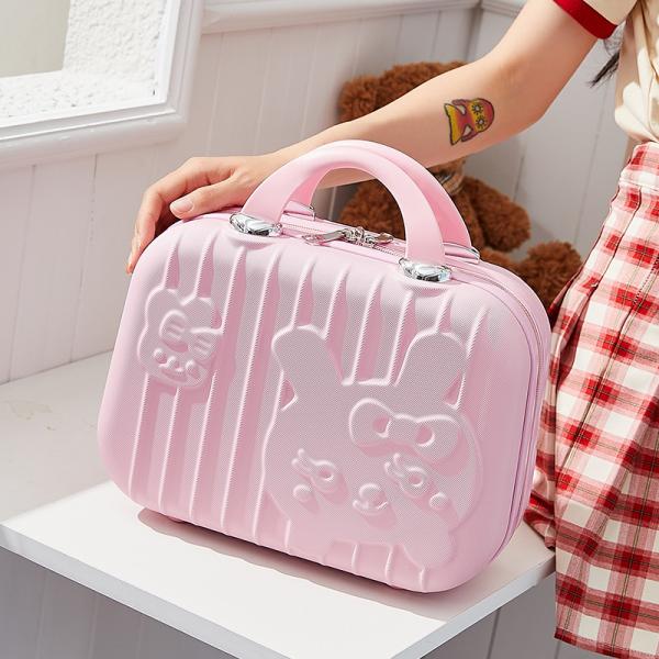 Main Material ABS Portable Makeup Storage Box with Mirror Cosmetic Case for Girls Women Feature Light Weight Daily Life