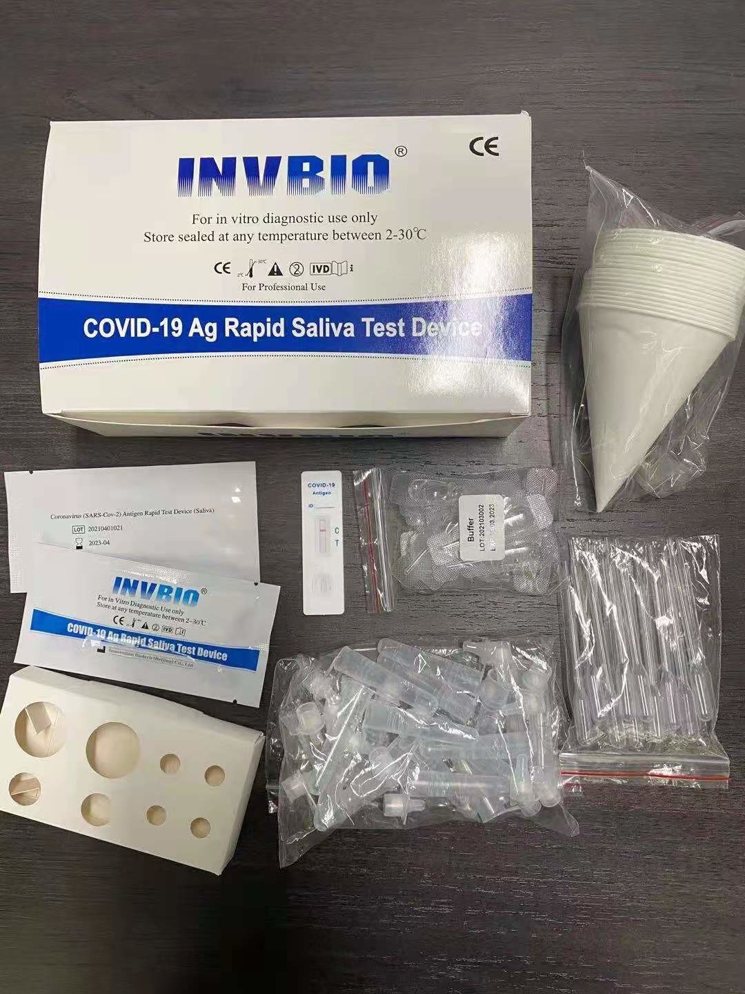 CE FSC SARS-CoV-2 Ag Saliva Test Kit In Vitro Diagnostic