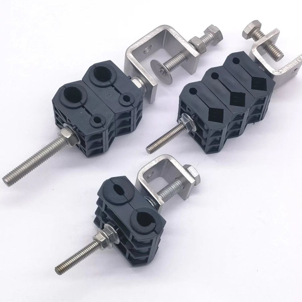 Round Type ADSS Optical Cable Fitting Fiber Optic J Hook Suspension Clamp