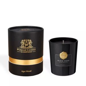 China Custom Black Round Candle Tube Packaging Bronzing Cardboard Box for Candle Packaging wholesale