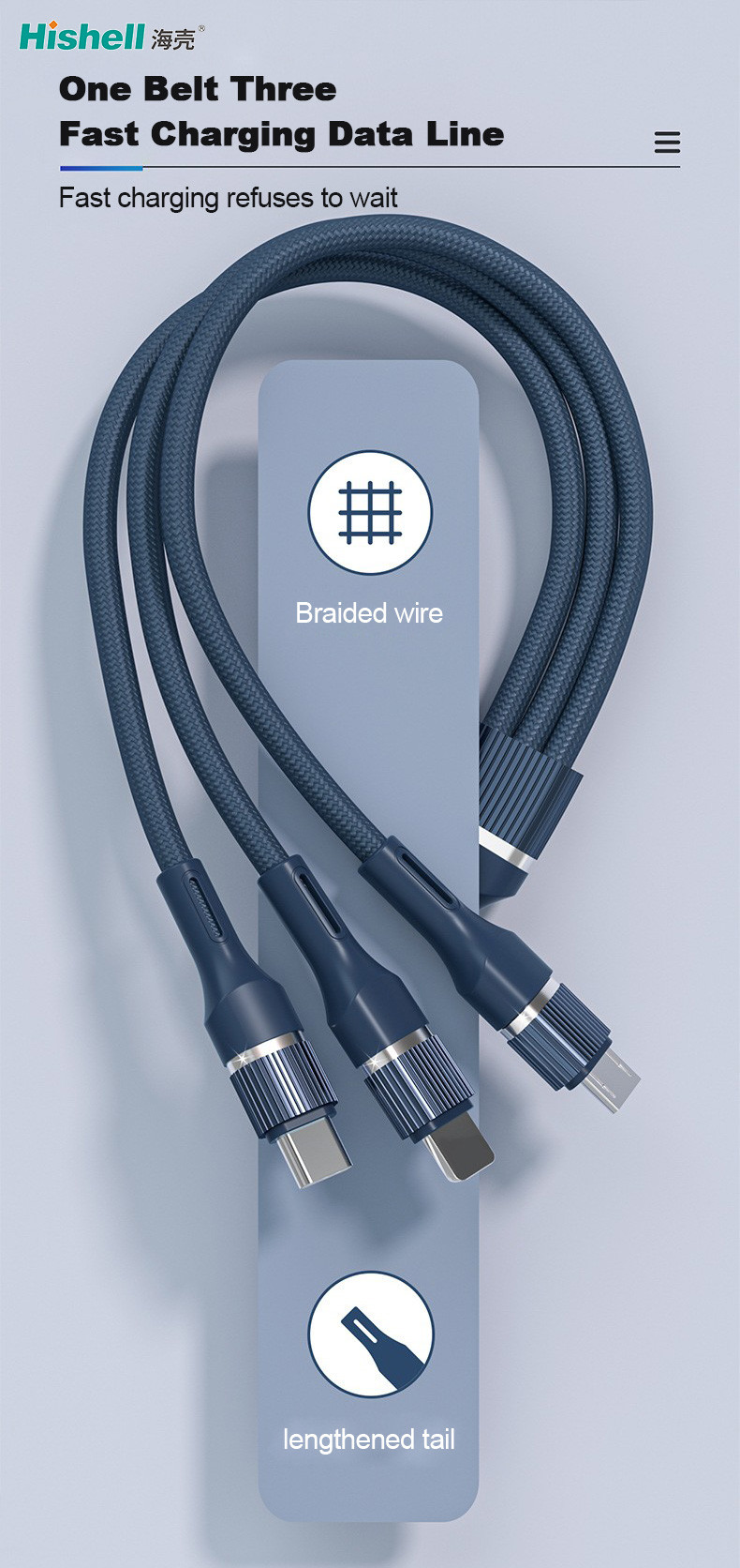 No Oxidation Mobile Phone USB Cables Antifouling Multifunctional