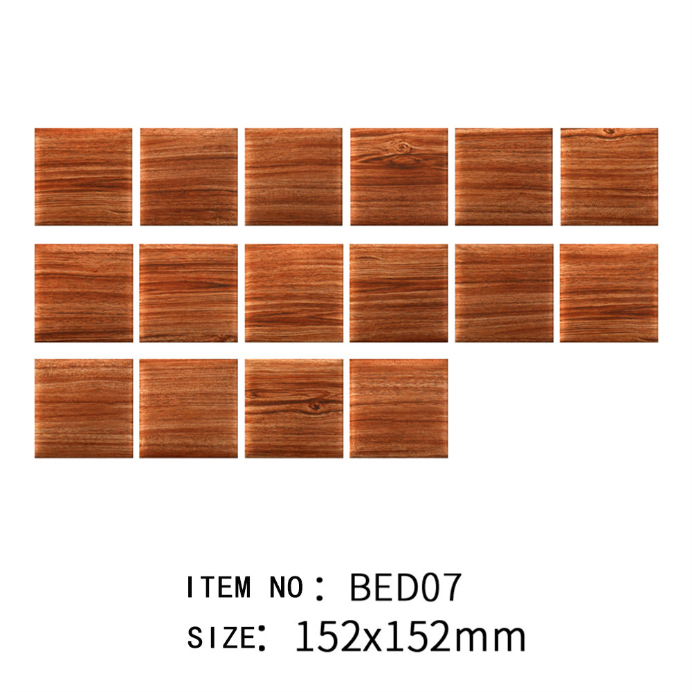 Brown 152x152mm Indoor Ceramic Wall Bread Tiles For Office And Decoration