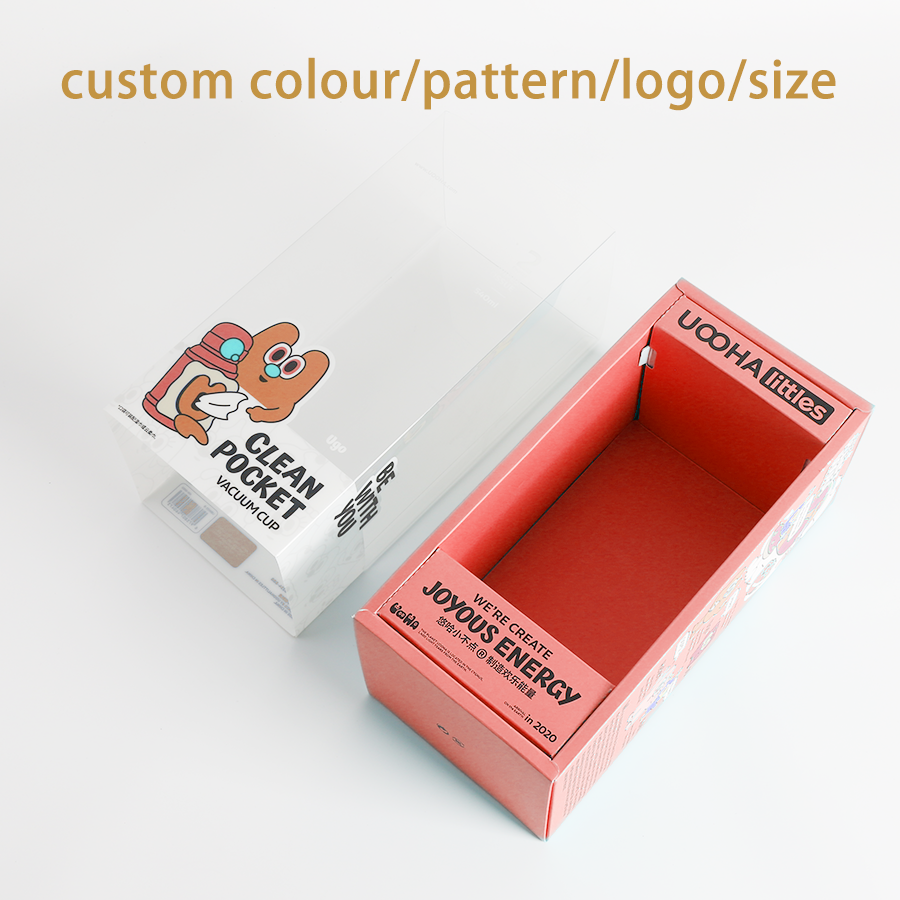 Custom CMYK Print Ivory Board Toys Packing Box with Transparent Lid