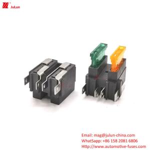 China 32V Rated Voltage Copper Contact Automatic Reset Circuit Breaker 30A-500A Car Fuse Holder Nylon Plastic wholesale
