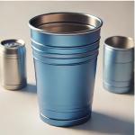 Dishwasher Safe 16oz Metallic Blue Aluminum Camping Cup Lightweight Durable