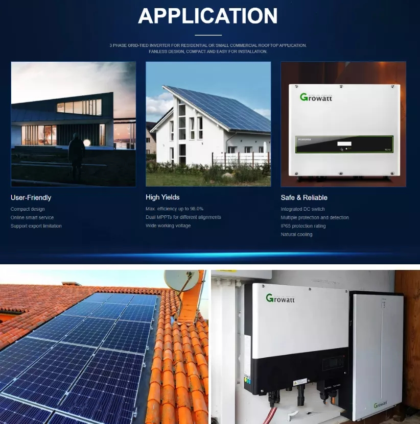 6000w 230v Solar Inverter Growatt On Grid Tie Inverter DC To AC Power