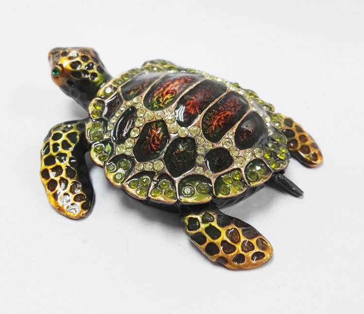 Turtle jeweled animal trinket box turtle trinket jewelry box turtles antique pewter jewelry box