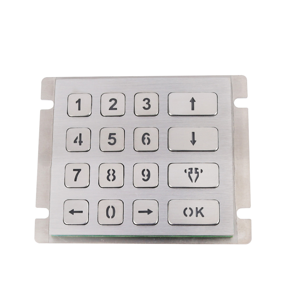 Chinese manufacture 4X4 matrix stainless steel blue led keyboard with pin out connector