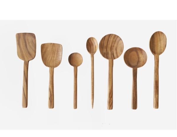 Japanese Style Kitchen Wooden Utensils Creative Combined Teak Wood Cooking