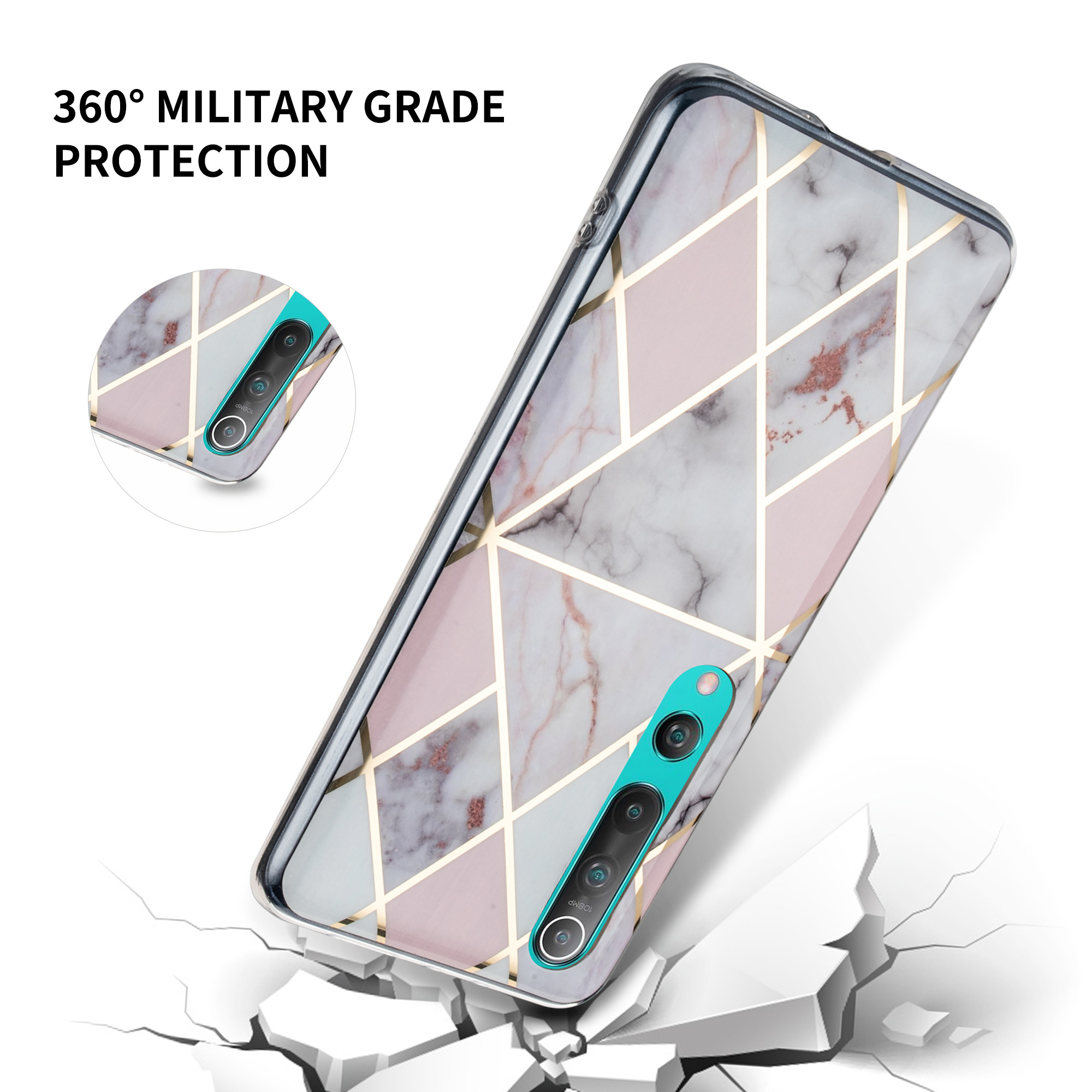 Ultra Slim Soft Marble Phone Case IMD Shockproof Dust proof For Mi Note9 10 Pro