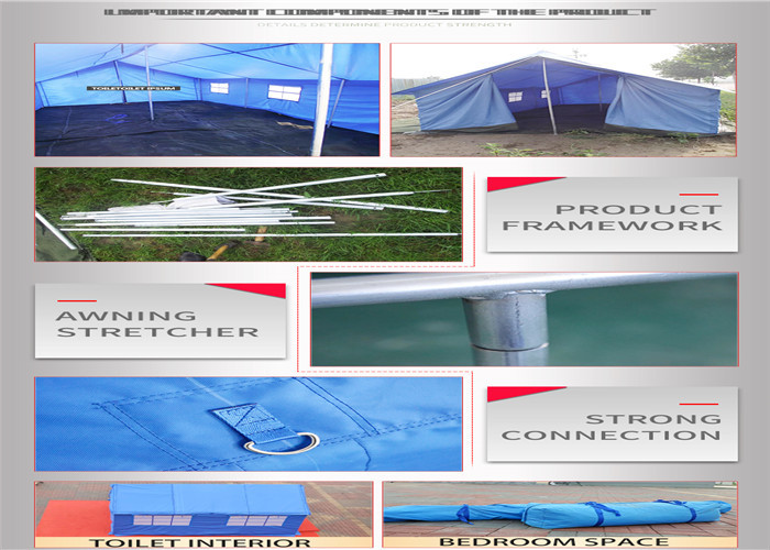 PVC Cover Emergency Survival Tent , Fireproof Lightweight Emergency Shelter