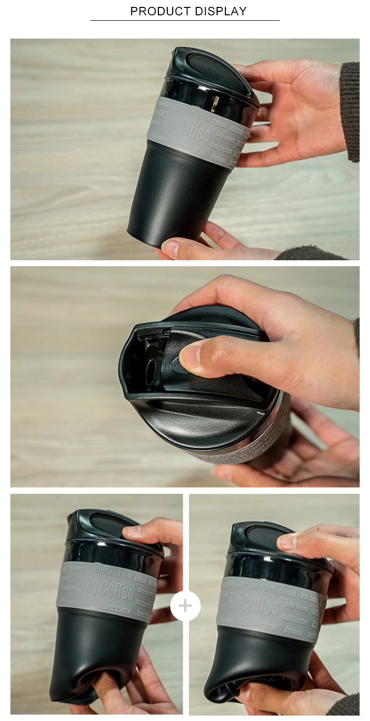Biodegradable Reusable 12OZ Collapsible Silicone Coffee Cup