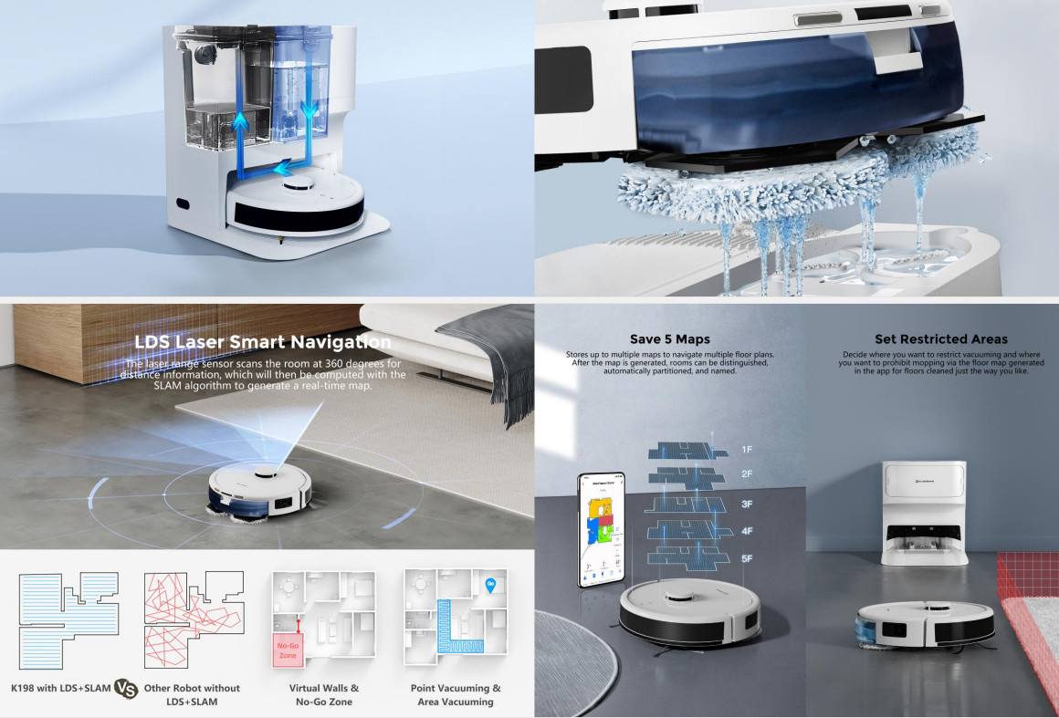 Combo 2in1 Robot Hard Floor Cleaner 3kpa
