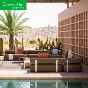 China Modern Luxury Hotel Poolside Garden Aluminum Frame Waterproof Outdoor Lounge Fabric for Villa Living Room wholesale