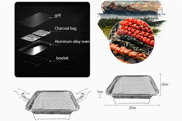 Disposable Charcoal Grill Instant Barbecue Grill One Time Use