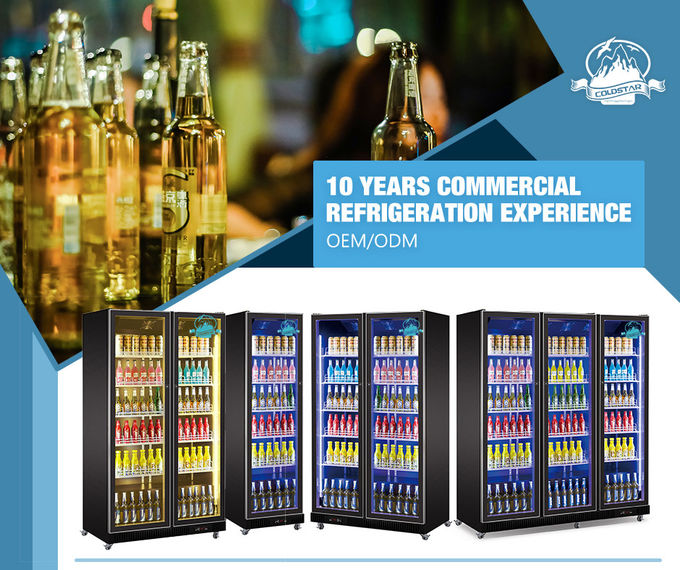 Commercial Full Glass Door Display Fridge Refrigerated Showcase Upright Beer Beverage Cooler