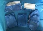 Dark Blue Disposable Protective Apparel , Disposable Scrub Suits With Shirt /