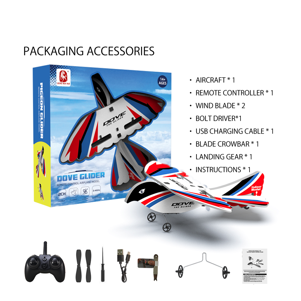 RC Glider 2.4g 2ch Remote Control Toy Flying Bird Mpp Foam Rc Airplanes Rc Bird Flying Toys with NO Aerial Photography