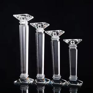 China Crystal Candle Sticks Wedding Table Decorations 56cm 54cm 52cm With Tube wholesale