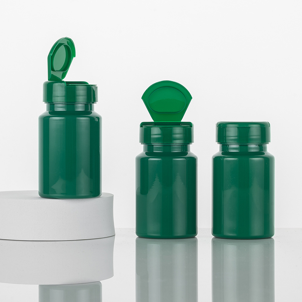 Nutritional Supplement PET PCR Bottle with Screw Lid Cap Ideal for Pill Vitamin Tablet Powder Capsule in Red Green Color