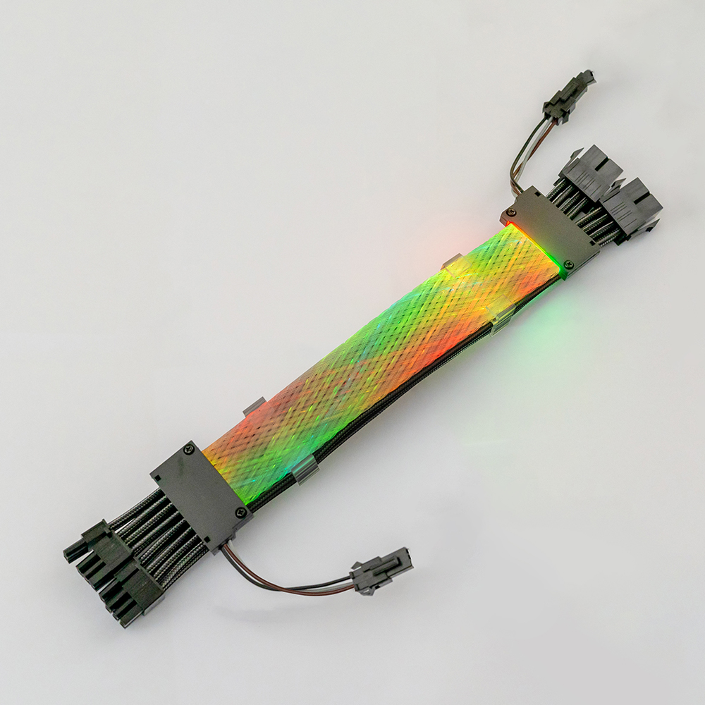 RGB PSU Extension Cable Kit to 8-Pin GPU Addressable ARGB Extension Sleeved Cable Kit Custom Power Supply Braided For Case