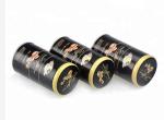 Round Metal Embossed Tall Coffee Tin Cans Outside White Lacquer