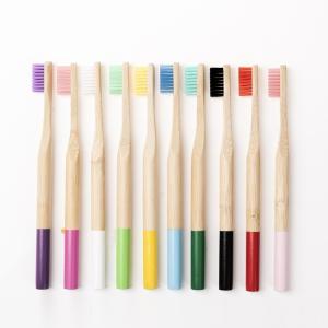 China Round Charcoal Bamboo Handle Toothbrush Stick Spray Paint Silk Screen Logo wholesale