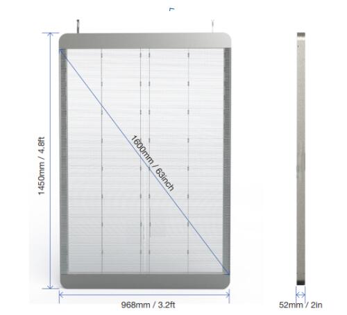P10 / 12 Clear Transparent Glass Advertising LED Display for Shopping Mall Facade