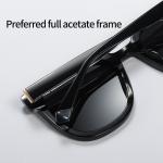 Retro Round Acetate Sunglasses Women UV400 Protective Glasses