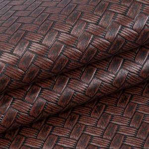 China 0.6mm Embossed Packaging Leather Faux Knitted PVC Leather Big Mat Weave on sale